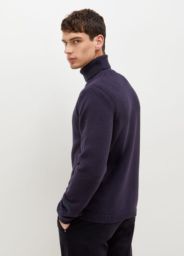 Suéteres Liu Jo Eco-Friendly Turtleneck Hombre Azules Oscuro | MEF-197482