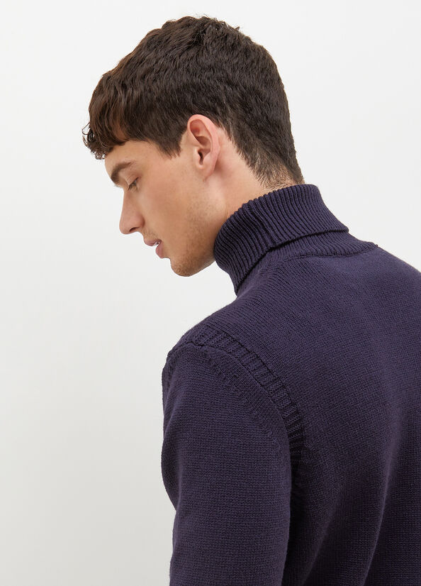 Suéteres Liu Jo Eco-Friendly Turtleneck Hombre Azules Oscuro | MEF-197482