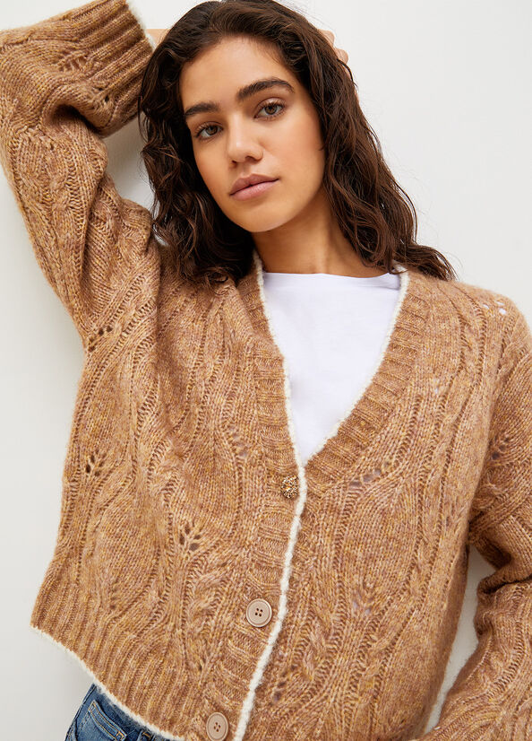 Suéteres Liu Jo Lana And Alpaca Cardigan Mujer Marrones | LIQ-048537