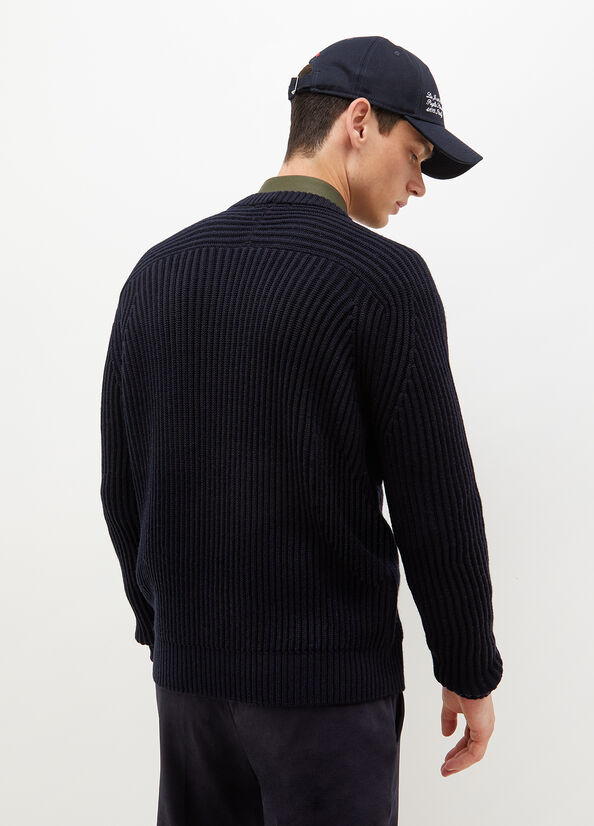 Suéteres Liu Jo Lana Pullover Hombre Azules Oscuro | DGB-076458