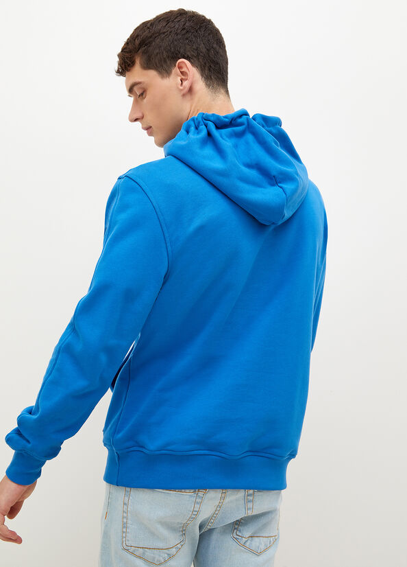 Suéteres Liu Jo Logo Hoodie Hombre Azul Real Azules | QOB-679043