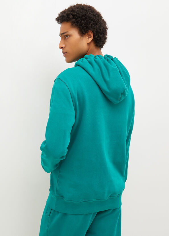 Suéteres Liu Jo Logo Hoodie Hombre Verde | WHK-479518