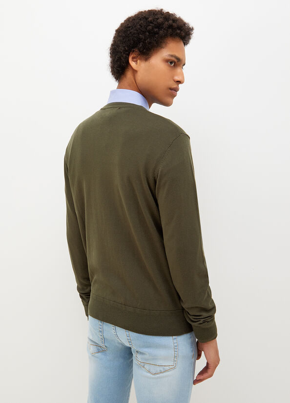 Suéteres Liu Jo V-Neck Pullover Hombre Verde | KAR-726051