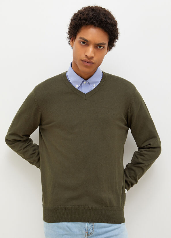 Suéteres Liu Jo V-Neck Pullover Hombre Verde | KAR-726051