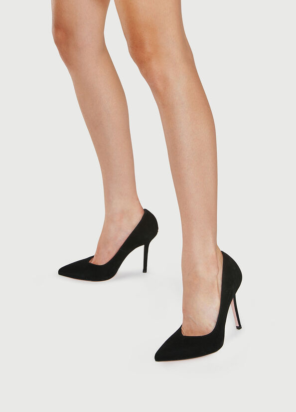 Tacones Altos Liu Jo Gamuza Mujer Negras | LEJ-435876