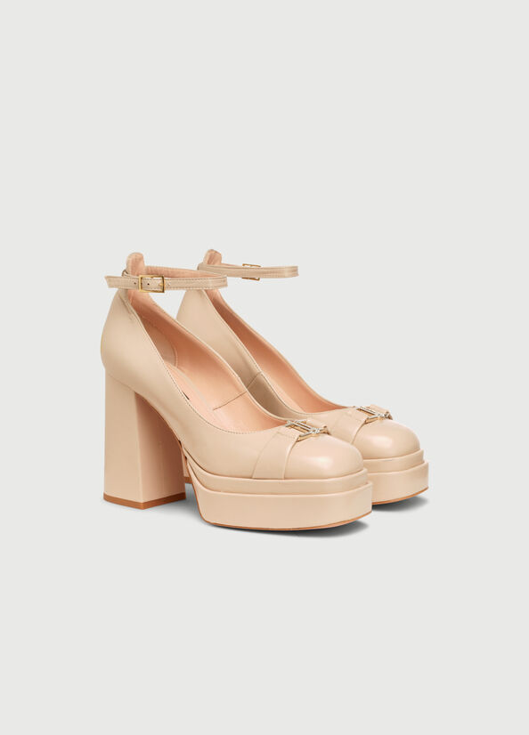 Tacones Altos Liu Jo Pumps With Anchos Mujer Beige | ANV-236819