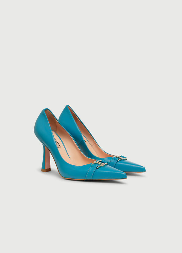 Tacones Altos Liu Jo With Jewel Logo Mujer Azules Oscuro | FPG-910453