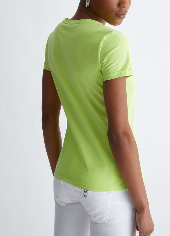 Tops Liu Jo Algodon With Logo Mujer Verde | VHT-831649