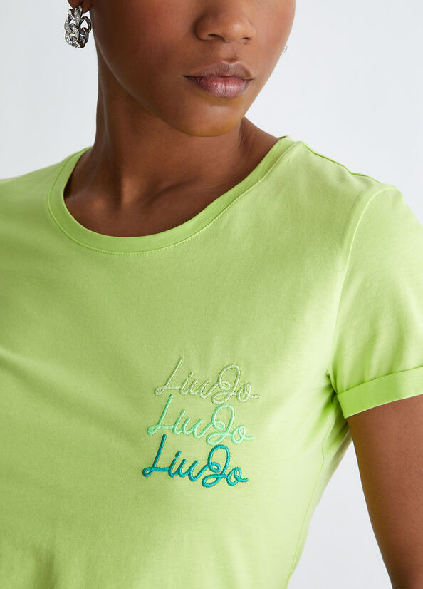 Tops Liu Jo Algodon With Logo Mujer Verde | VHT-831649