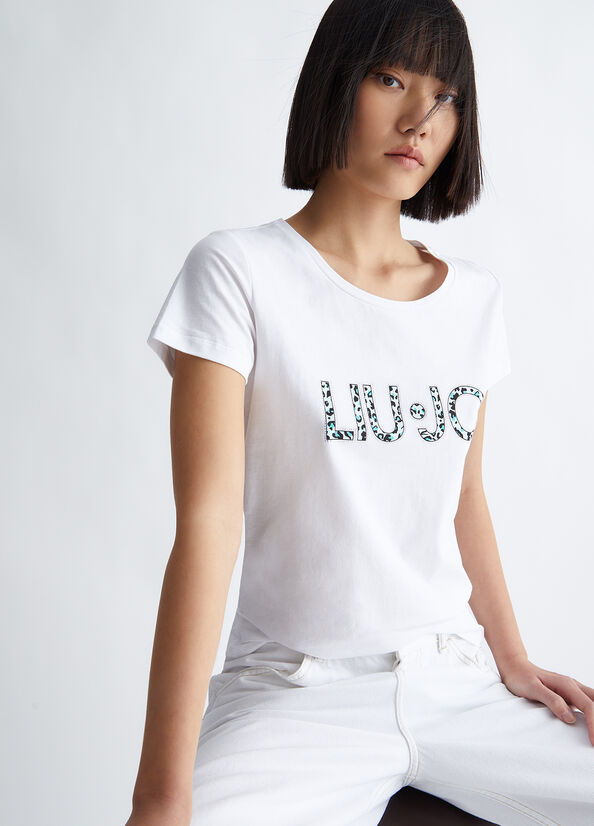 Tops Liu Jo With Logo Mujer Blancas | UIM-085639