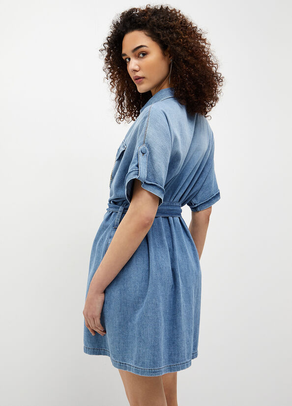 Vestido Liu Jo Denim Mujer Azules Claro | DIK-265341