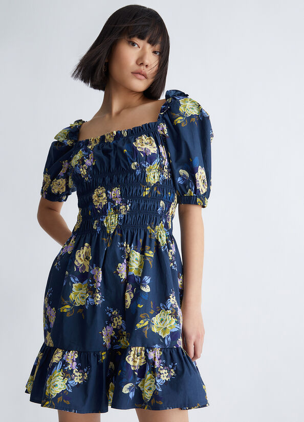 Vestido Liu Jo Floral Denim Mujer Azules | BMX-960734