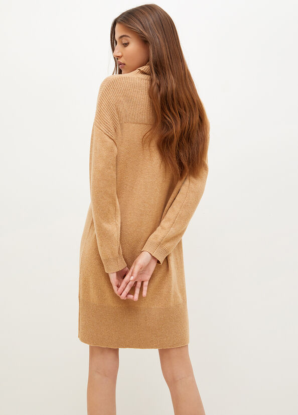 Vestido Liu Jo Knit Turtleneck Mujer Marrones | ZXP-965401