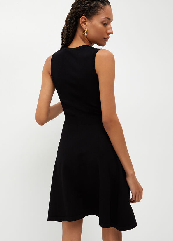 Vestido Liu Jo Knit With Zip Mujer Negras | TRO-028473