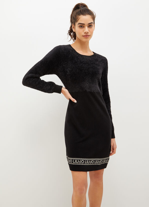 Vestido Liu Jo Lurex® Knit Mujer Negras | EUL-174263