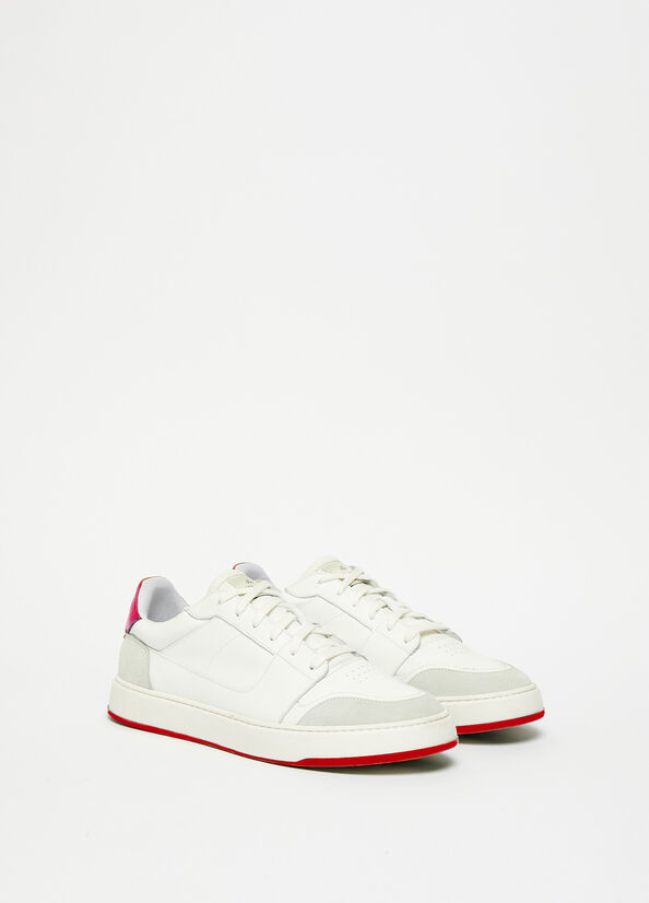 Zapatillas Liu Jo Cuero Hombre Blancas Rojas | NLU-403795