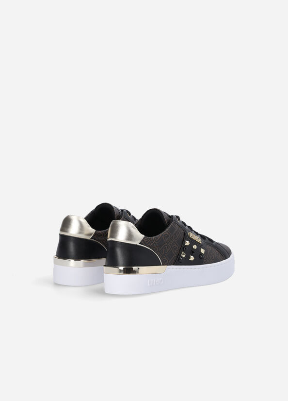 Zapatillas Liu Jo Monogram With Studs Mujer Marrones | LPE-453679