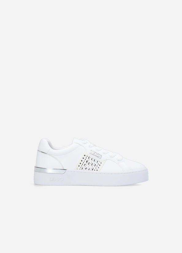 Zapatillas Liu Jo With Jewel Appliqués Mujer Blancas | RMW-672413