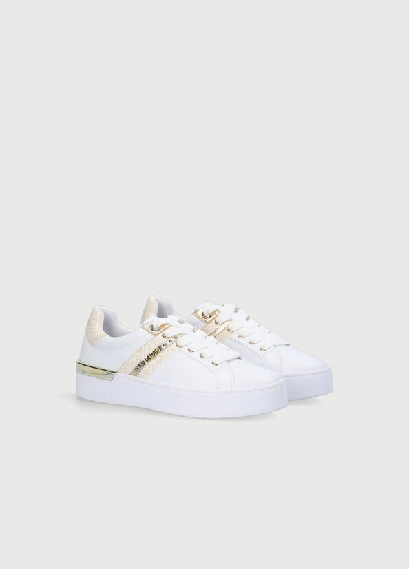 Zapatillas Liu Jo With Monogram Detail Mujer Blancas | DWE-940172