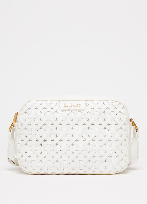 Bolsa De Hombro Liu Jo Woven With Logo Mujer Blancas | EGO-951346