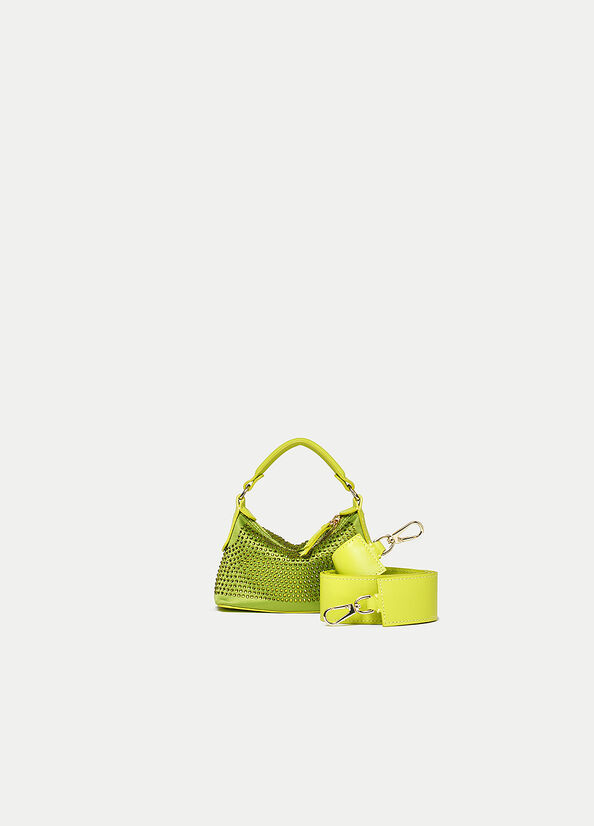 Bolsos Cruzados Liu Jo Micro Hobo With Gemstones Mujer Verde Claro | FKP-531940