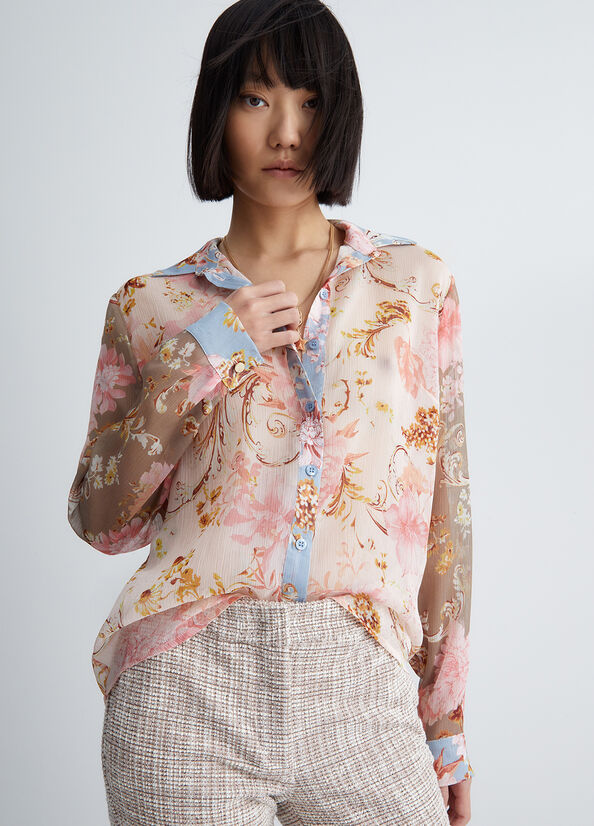 Camisas Liu Jo Eco-Friendly Floral Mujer Flores | NDT-139806