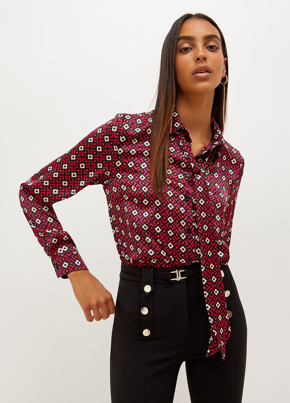 Camisas Liu Jo With Geometric Print Mujer Rojas | OTH-189754