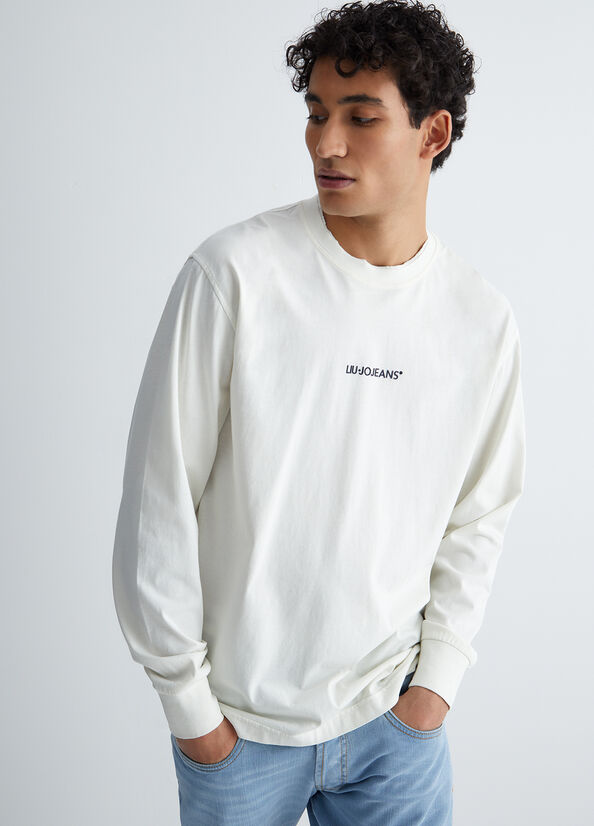 Camiseta Liu Jo Long-Sleeved Hombre Blancas | RXH-623819