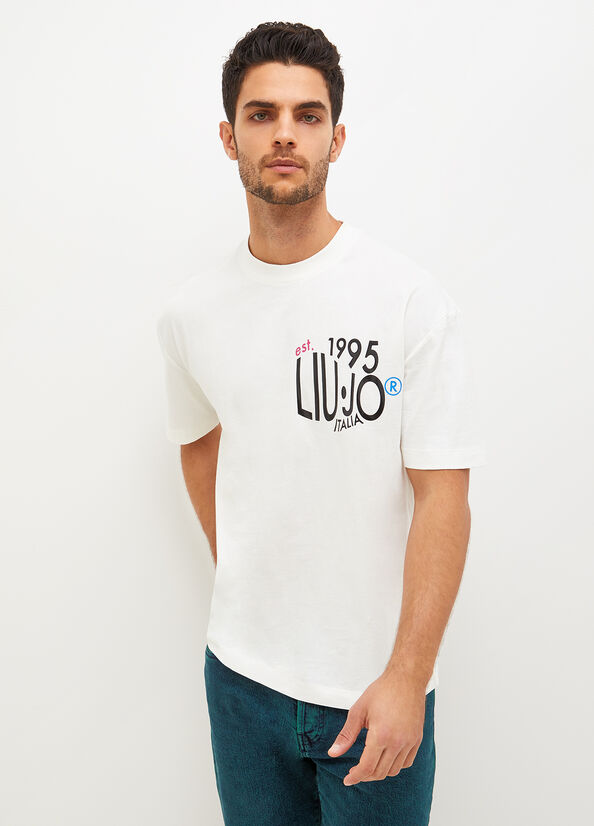 Camiseta Liu Jo With Print Hombre Blancas | ENV-136485