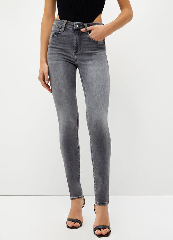 Jeans Skinny Liu Jo Bottom Up Mujer Gris | RXZ-365140