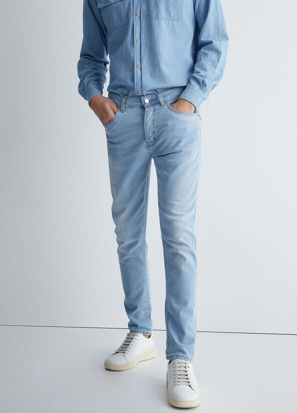 Jeans Skinny Liu Jo Twisted Hombre Azules Claro | MRQ-425317