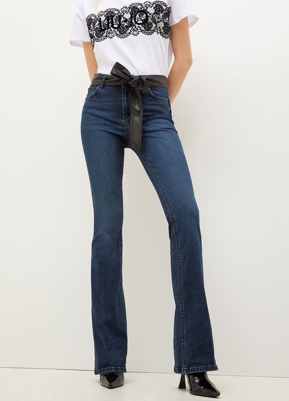 Jeans Straight Liu Jo Bottom Up With Mujer Azules | PHV-401582