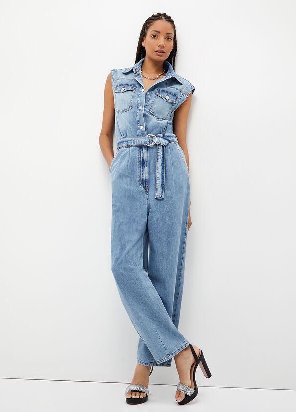 Jeans Straight Liu Jo Denim Jumpsuit Mujer Azules | GOZ-523408