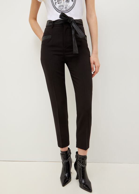 Pantalones Liu Jo Cropped With Mujer Negras | VAE-034786