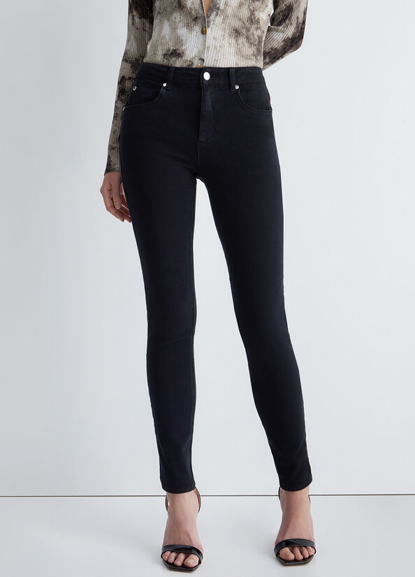 Pantalones Liu Jo High-Waisted Bottom Up Mujer Negras | KEG-401569