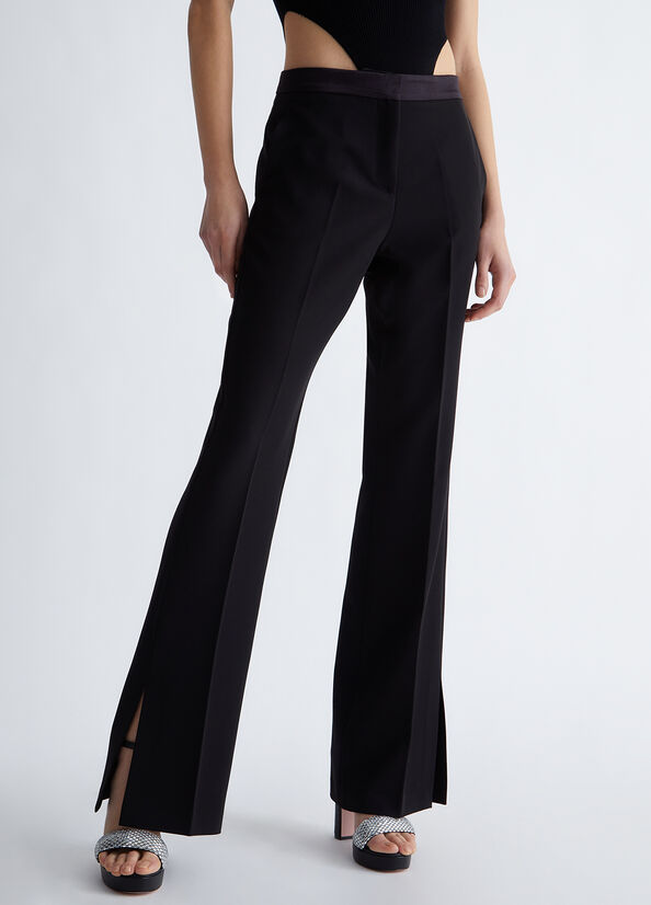 Pantalones Liu Jo Stylish With Slits Mujer Negras | ELK-385714