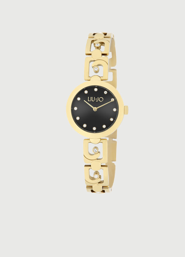 Relojes Liu Jo Steel With Logo Mujer Doradas Negras | UTG-346580