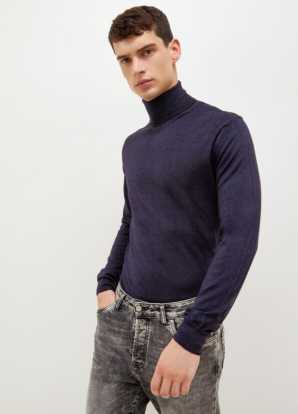 Suéteres Liu Jo Pure Turtleneck Hombre Azules Oscuro | VZU-247586