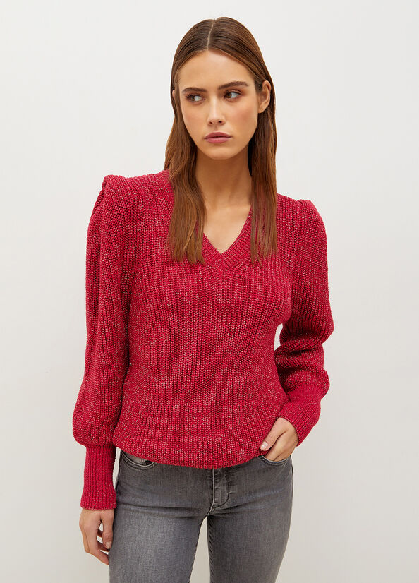 Suéteres Liu Jo With Puff Sleeves Mujer Fucsia | TVQ-914786