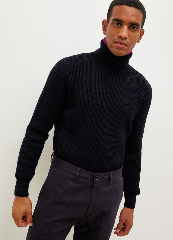 Suéteres Liu Jo Woollen Turtleneck Hombre Azules Oscuro | VPH-842096