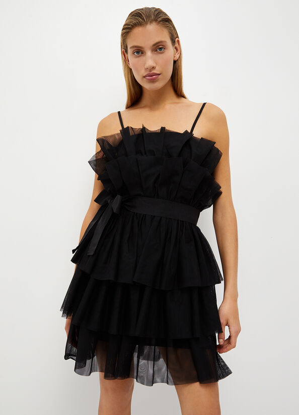 Vestido Liu Jo Corta Tulle Mujer Negras | AMS-825719